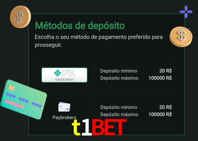 O cassino t1bet oferece uma grande variedade de métodos de pagamento